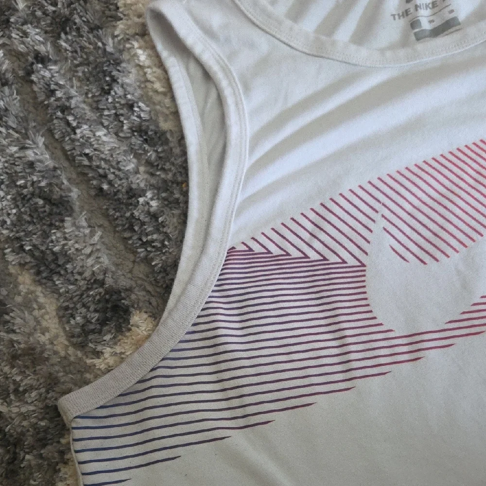 Nike White Tank Top with Red and Purple Stripes - Picture 5 of 7
